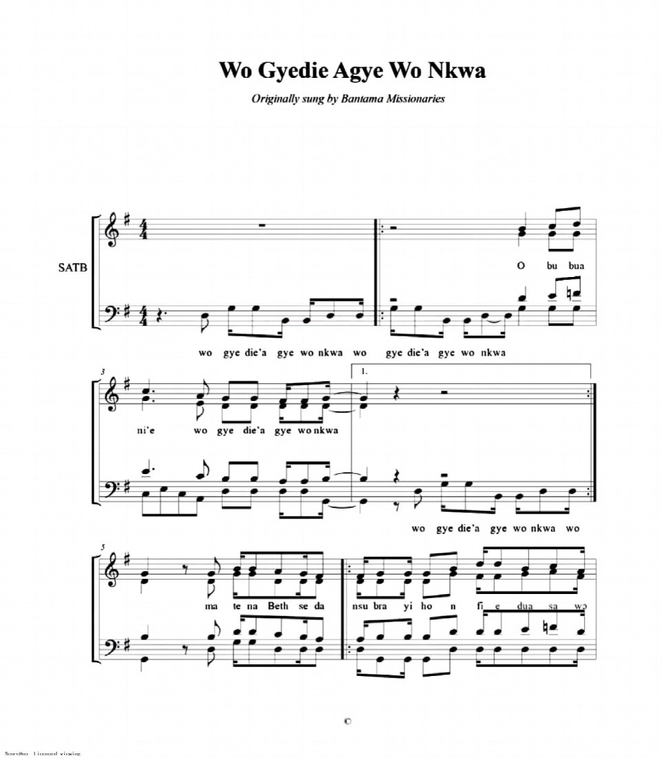 First-page preview of Wo Gyidie Agye Wo Nkwa