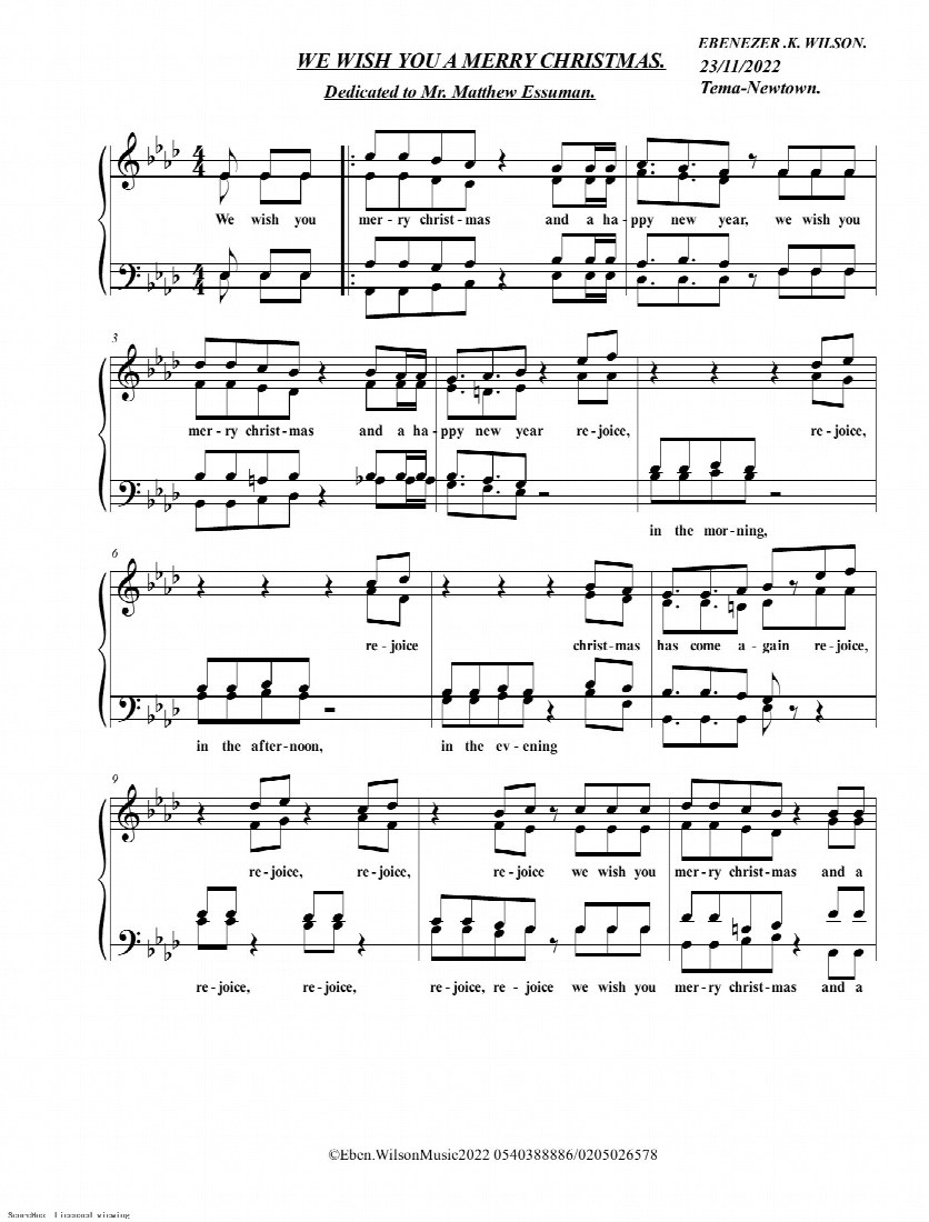First-page preview of WE WISH A MERRY CHRISTMAS