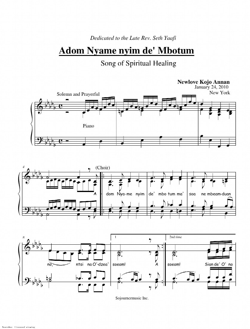 First-page preview of Adom Nyame Nyim de' Mbotum