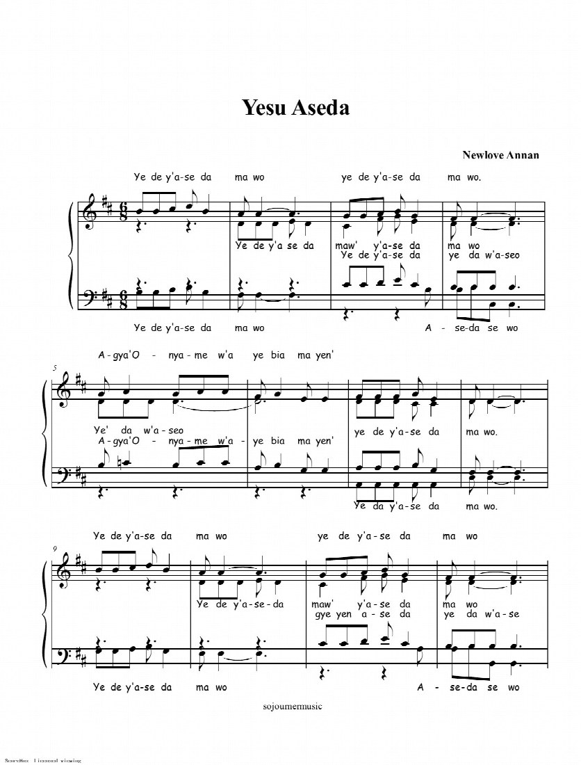 First-page preview of Yesu Aseda