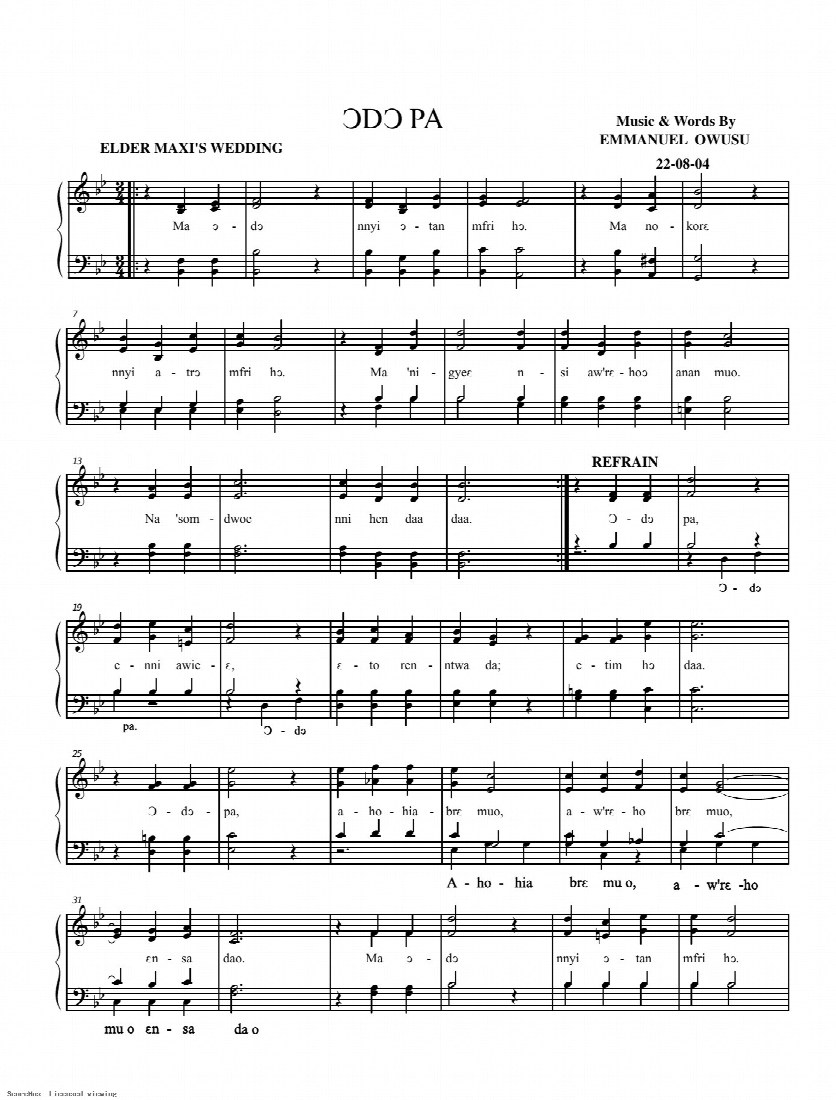First-page preview of ODO PA