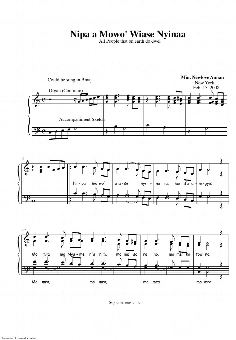 First-page preview of Nipa a Mowo' Wiase Nyinaa