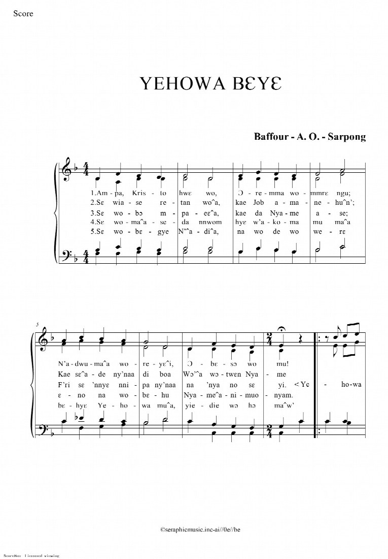 First-page preview of Yehowa Beye