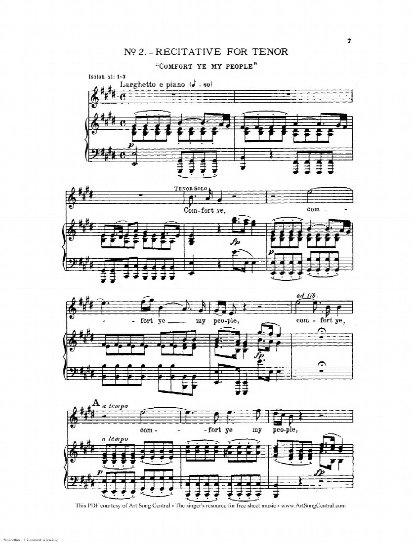 First-page preview of Comfort Ye My People