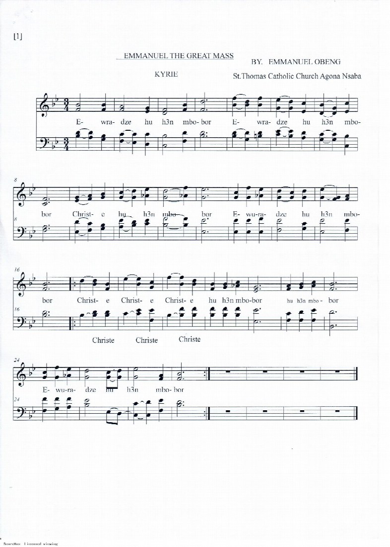 First-page preview of Emmanuel the great mass