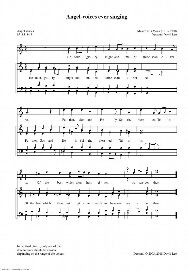 First-page preview of Angel - Voices Ever Singing