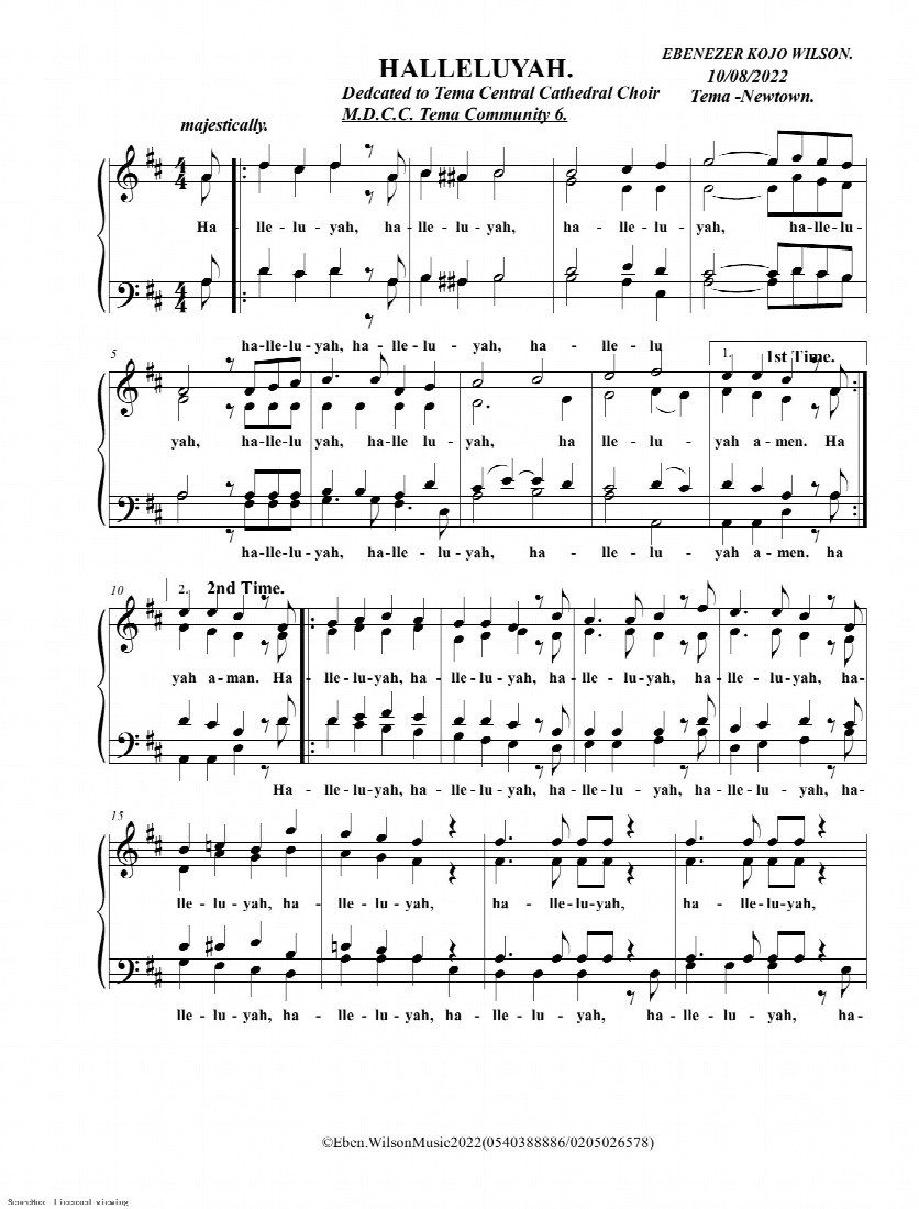 First-page preview of HALLELUYA