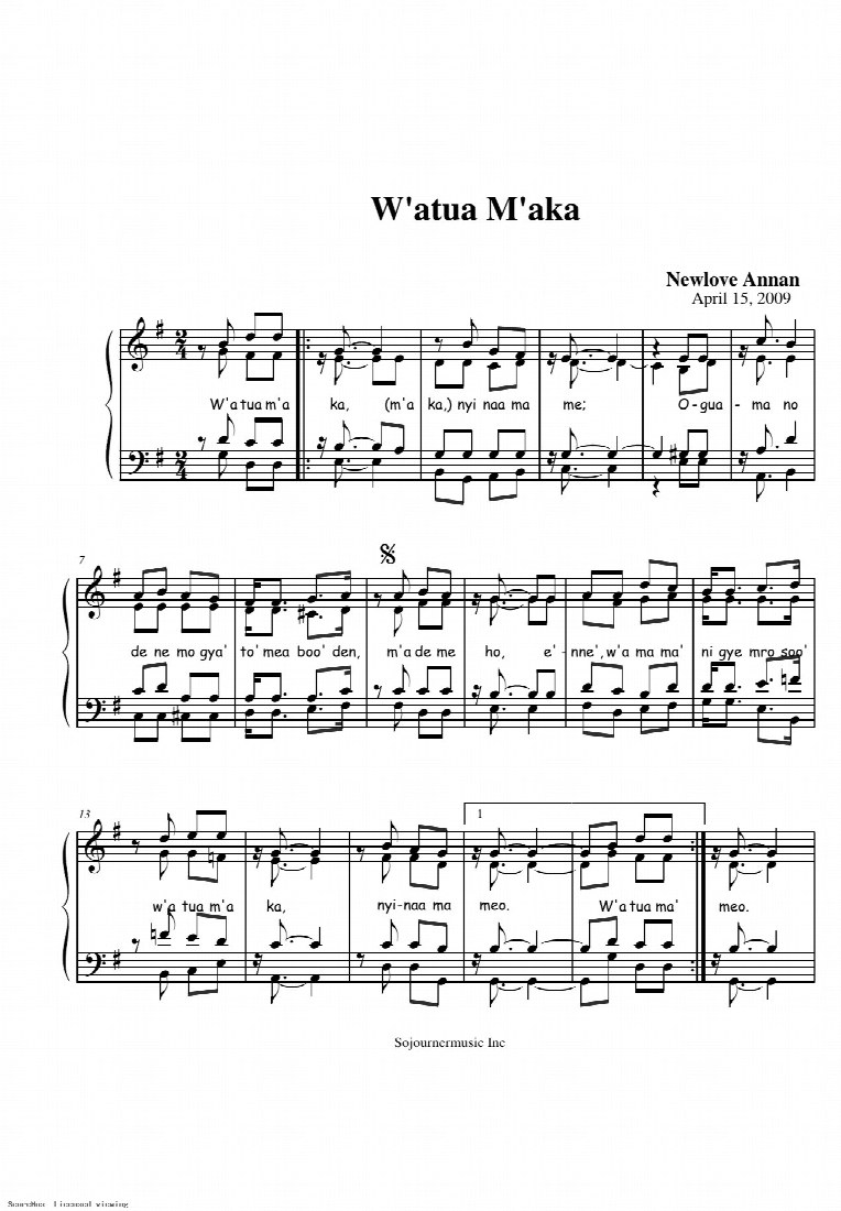 First-page preview of W'atua M'aka