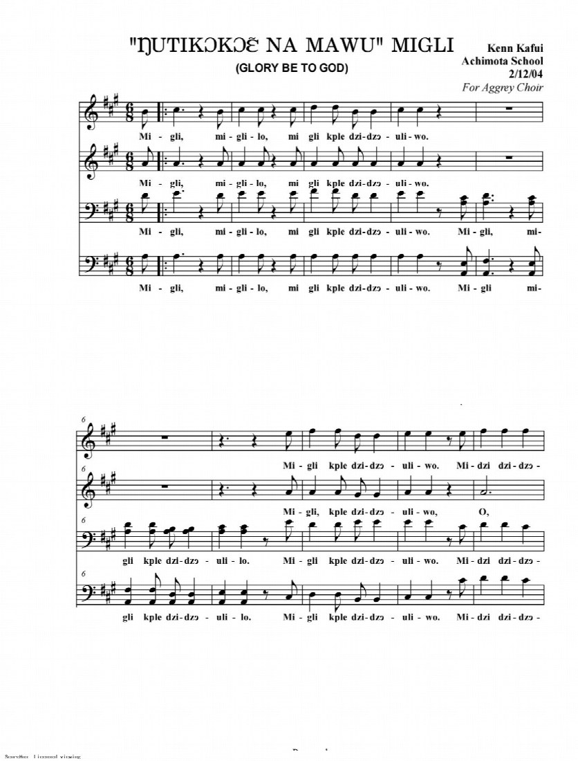 First-page preview of "NUTIKOKOE NA MAWU"MIGLI