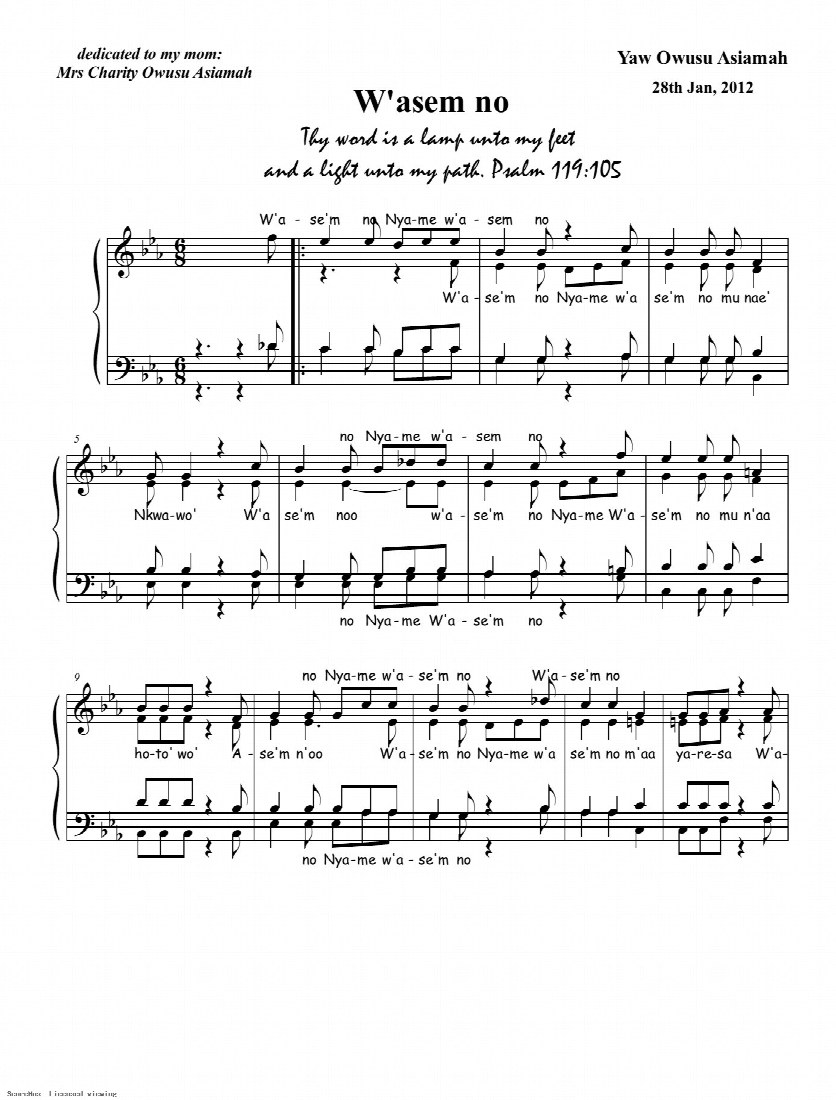 First-page preview of W'asem no