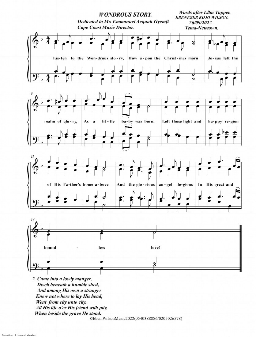 First-page preview of Wondrous Story