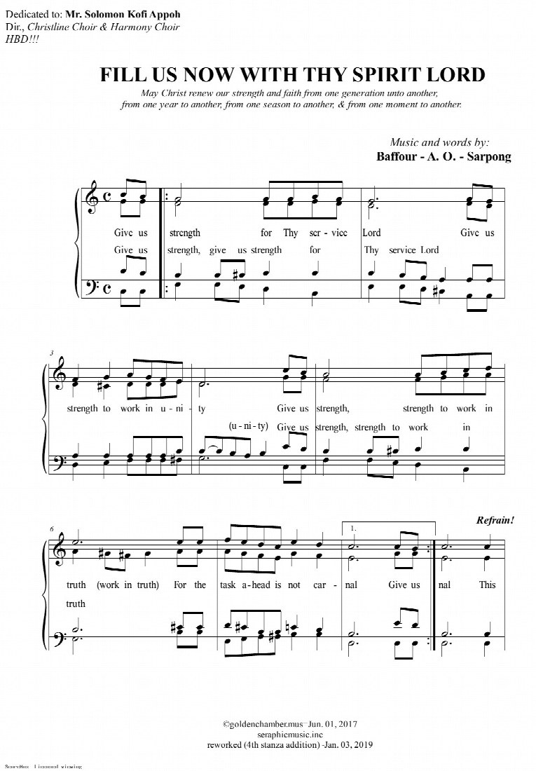 First-page preview of Fill Us Now With Thy Spirit Lord