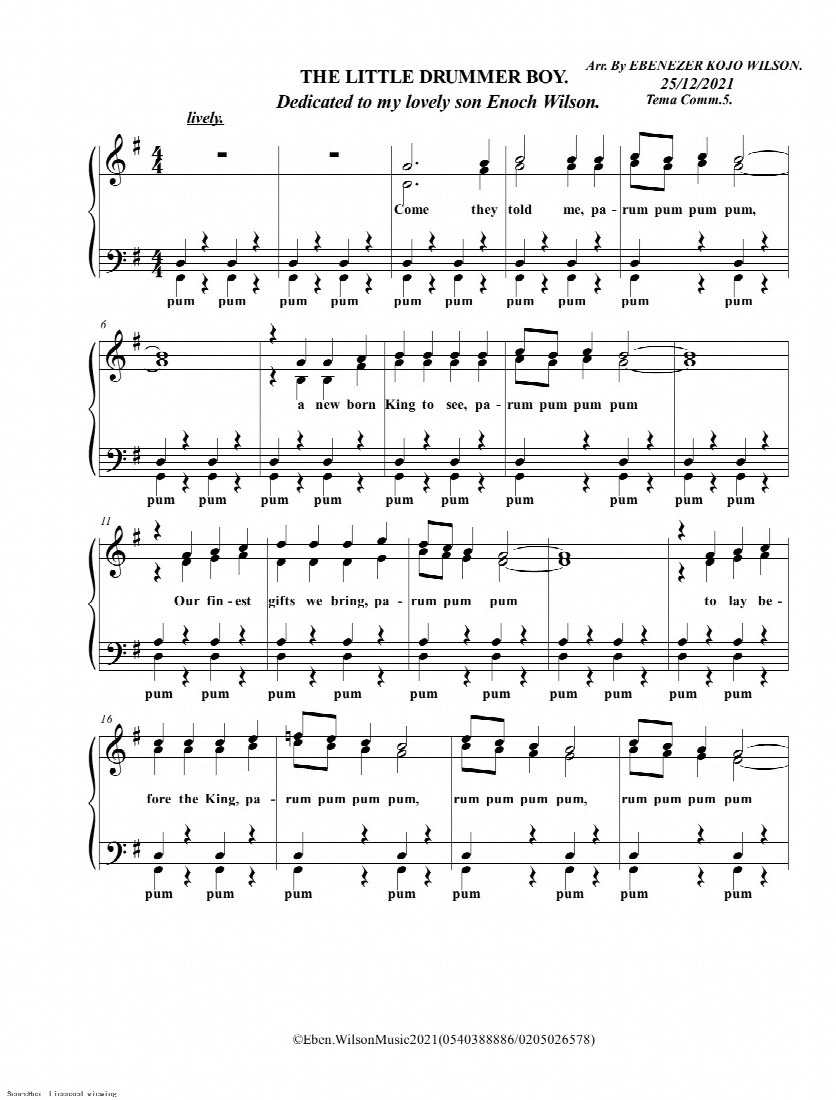 First-page preview of THE LITTLE DRUMMER BOY