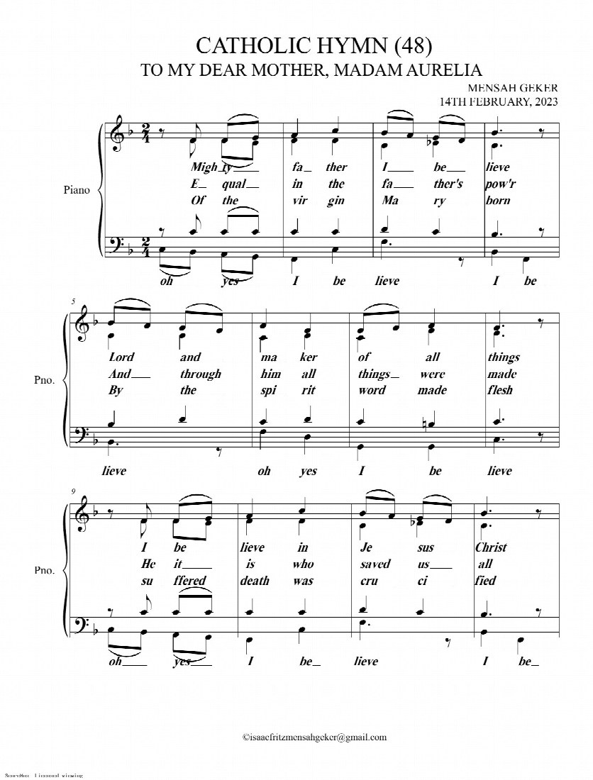 First-page preview of Catholic Hymn 48