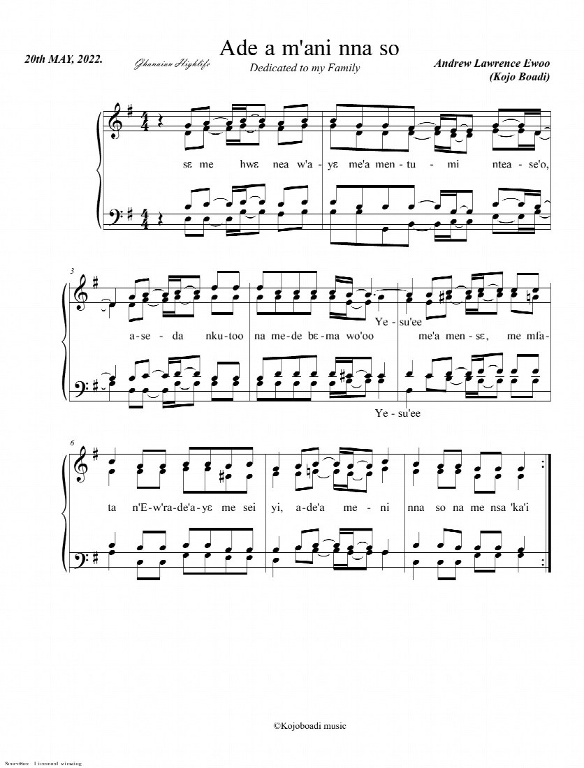 First-page preview of Ade a m'ani nna so