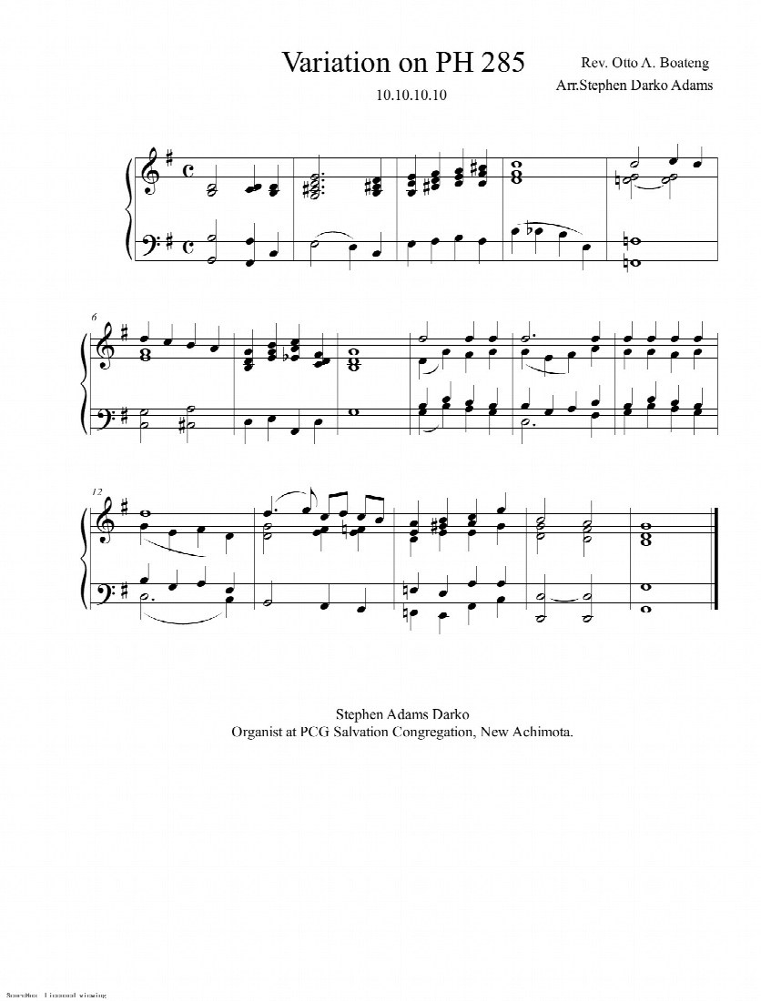 First-page preview of Variation on PH 285