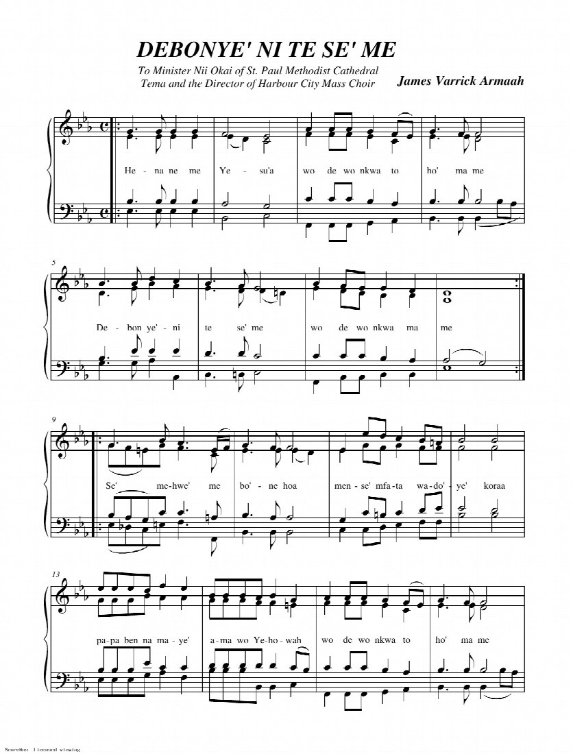 First-page preview of Debonye' ni te se me